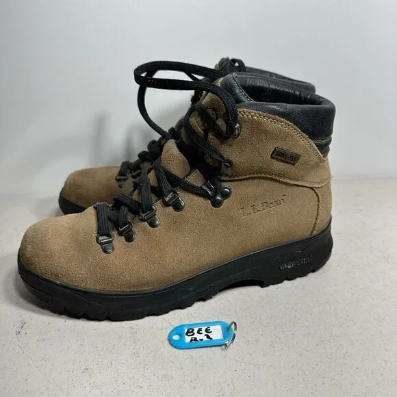 Vtg LL Bean Gore-Tex Mountaineering Leather Hiking Boots Vibram Men’s Size 7,5