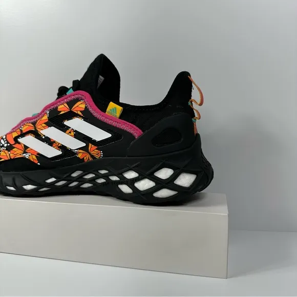 WEB BOOST DAY OF THE DEAD MENS RUNNING SHOE PRIMEKNIT MONARCH BUTTERFLIES ORANGE
