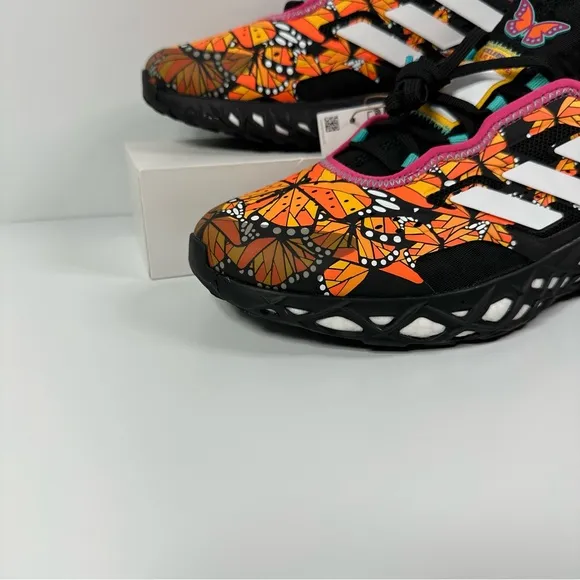WEB BOOST DAY OF THE DEAD MENS RUNNING SHOE PRIMEKNIT MONARCH BUTTERFLIES ORANGE