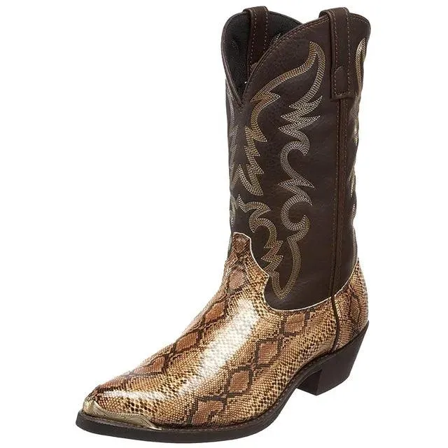 Western Cowboy Boots Mid-Calf Pointed Toe