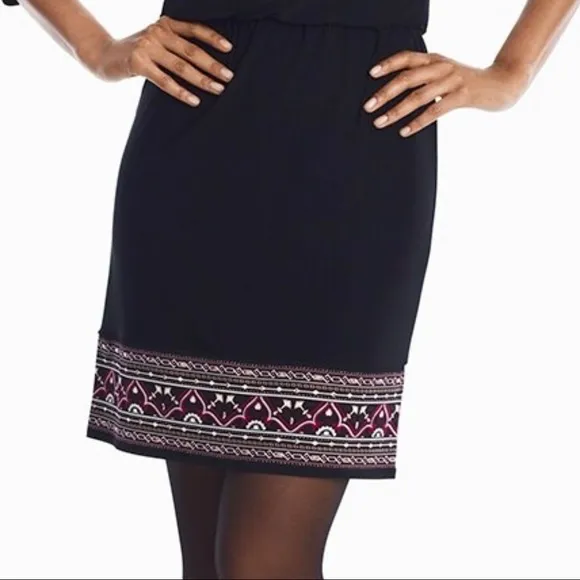 WHBM - Slit Sleeve Embroidered Blouson Dress