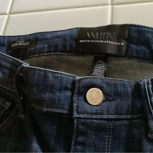White House Black Market Mid Rise Slim Boot Jeans for ladies with long legs!