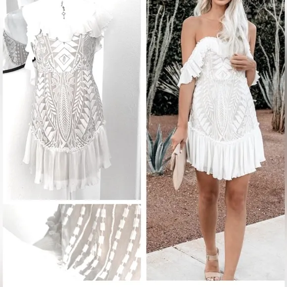 White lace dress Size Large