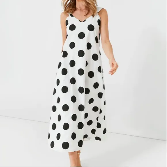 White Polka Dot Conrad DressPOMANDER PLACE