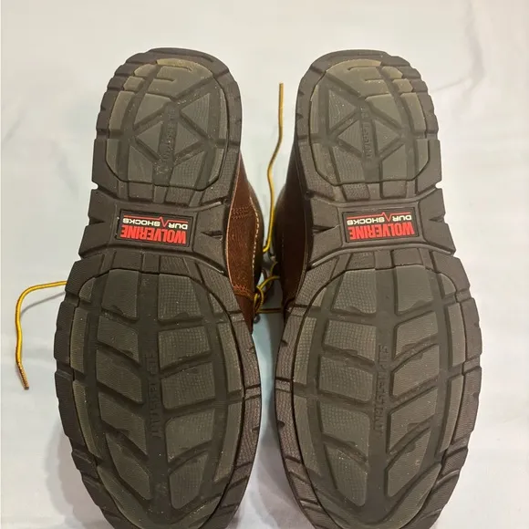 Wolverine Brown and Yellow Moc-Toe Work Boots