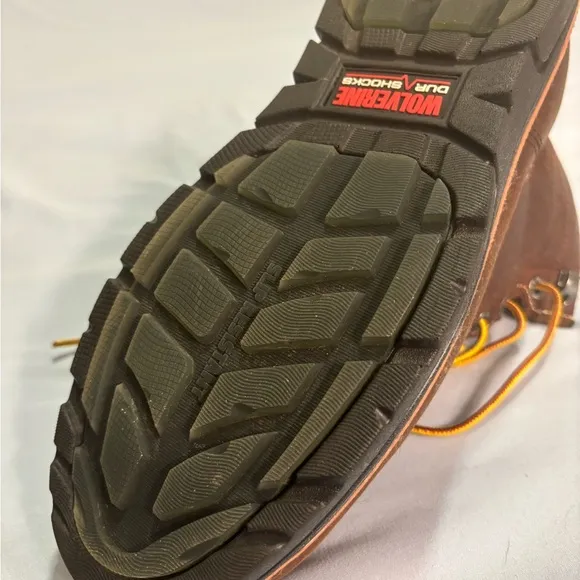 Wolverine Brown and Yellow Moc-Toe Work Boots