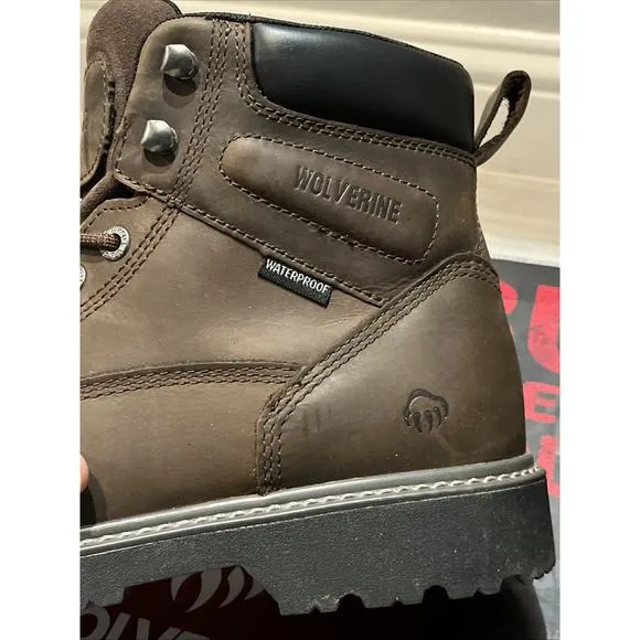 Wolverine Floorhand Men's 6&quot; Leather WP Steel Safety Toe Work Boots Size 11 M