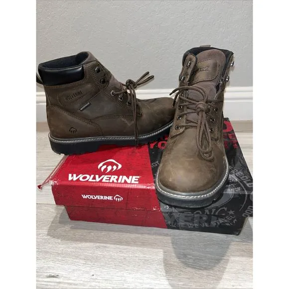 Wolverine Floorhand Men's 6&quot; Leather WP Steel Safety Toe Work Boots Size 11 M