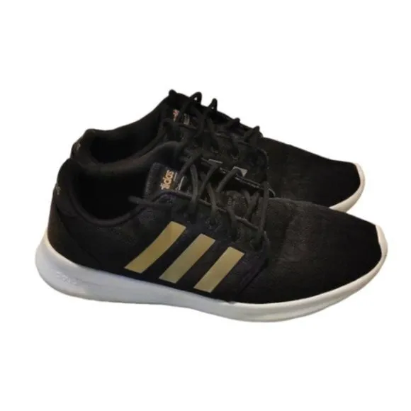 Women's Adidas Black/Gold Sneaker Running Shoes Size 8 GUC #0203