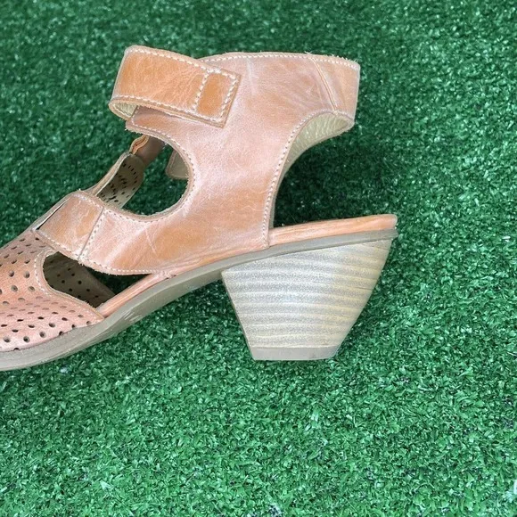 Women's FIDJI Slingback Open Toe Sandals Buckle Heels Orange Size EU 39 US 8-8.5