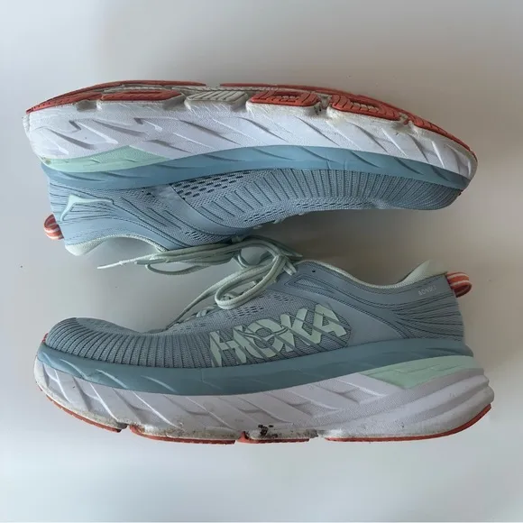 Women's HOKA Bondi 7 Running Shoes Blue Size 9.5