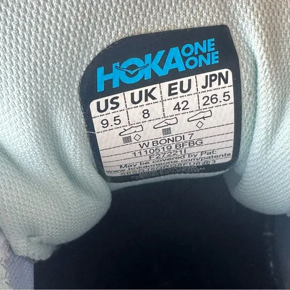 Women's HOKA Bondi 7 Running Shoes Blue Size 9.5