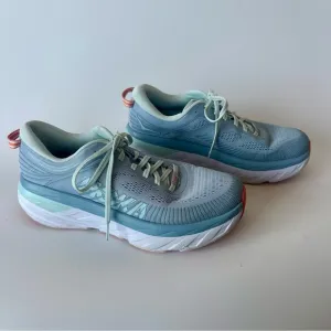 Women's HOKA Bondi 7 Running Shoes Blue Size 9.5