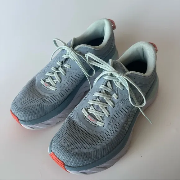 Women's HOKA Bondi 7 Running Shoes Blue Size 9.5