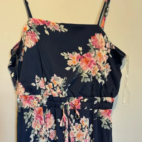 Women's Navy Blue Floral Dress with Floral Print -Francesca's Trixxi Siz…
