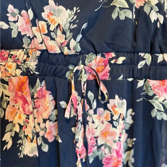 Women's Navy Blue Floral Dress with Floral Print -Francesca's Trixxi Siz…