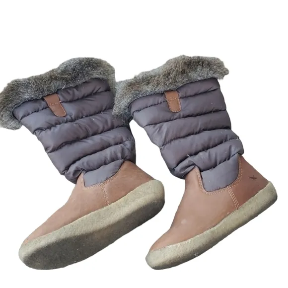 Womens Outdoor Duck Down Insulation Tall Winter Boots shoes sz 9M