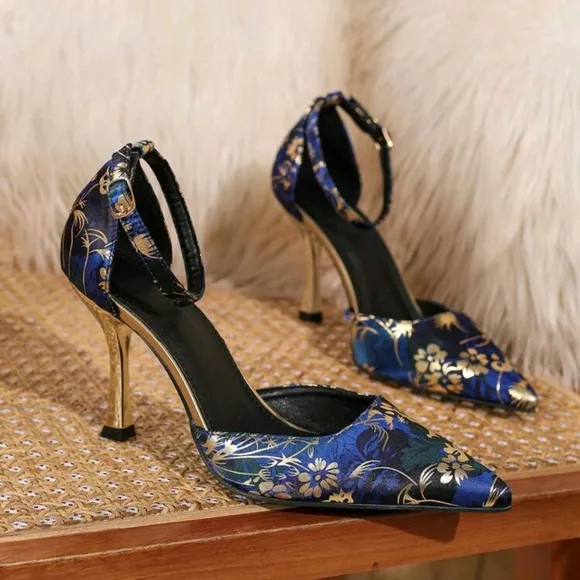 Women's Plus Size High Heel Shoes, Fine Heel, Fashionable Party Shoes, Work Shoe