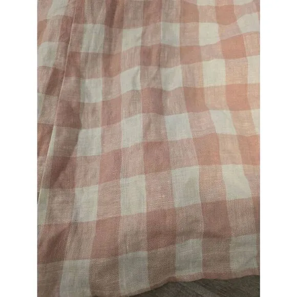 Women's Reformation Sax Skirt Wrap Linen Pink and White Gingham Size Medium