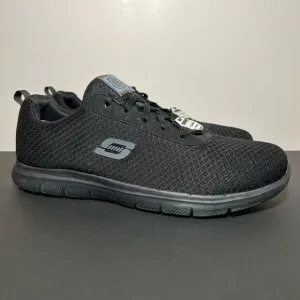 Womens SKECHERS Work Ghenter-Bronaugh Black Slip Resistant Shoes / Size 10