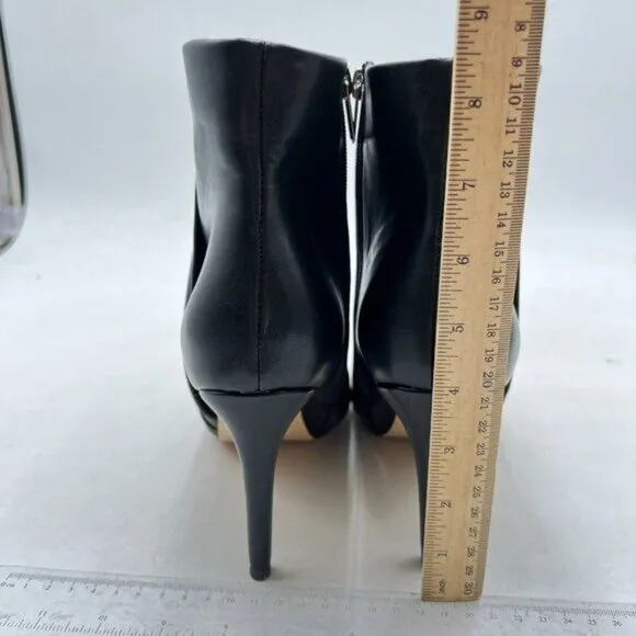 XYD Elegant High Heel Stiletto Ankle Boot Peep Toe Pumps Booties for Women Black