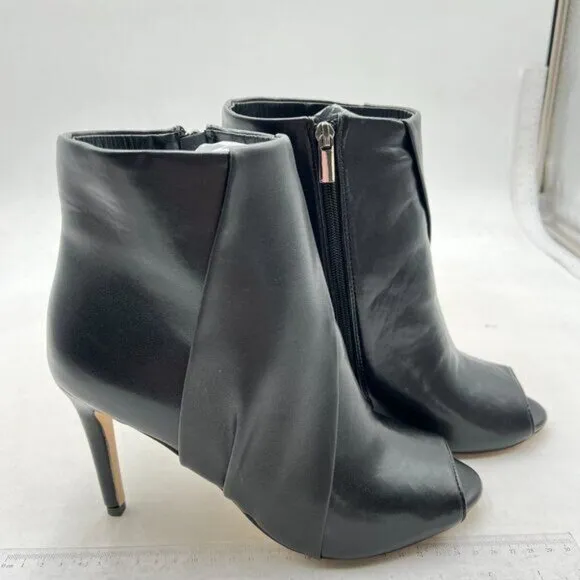 XYD Elegant High Heel Stiletto Ankle Boot Peep Toe Pumps Booties for Women Black