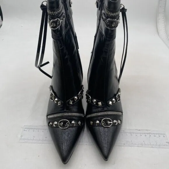 XYD Women's Ankle Boots Ultra Fashion Pointed Toe Kitten Low Heels Black Shoes