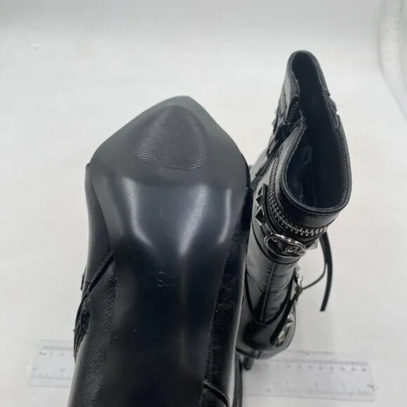XYD Women's Ankle Boots Ultra Fashion Pointed Toe Kitten Low Heels Black Shoes