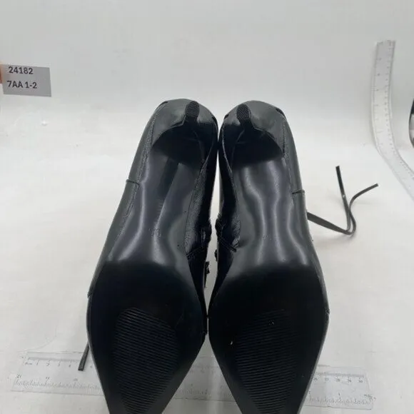 XYD Women's Ankle Boots Ultra Fashion Pointed Toe Kitten Low Heels Black Shoes