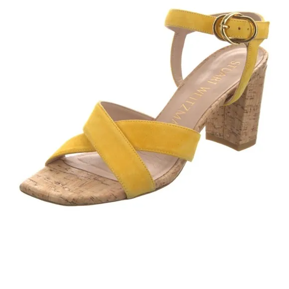 Yellow Block Heel Sandals
