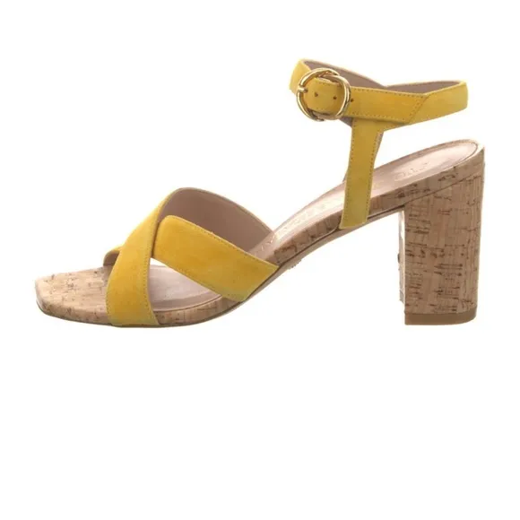 Yellow Block Heel Sandals