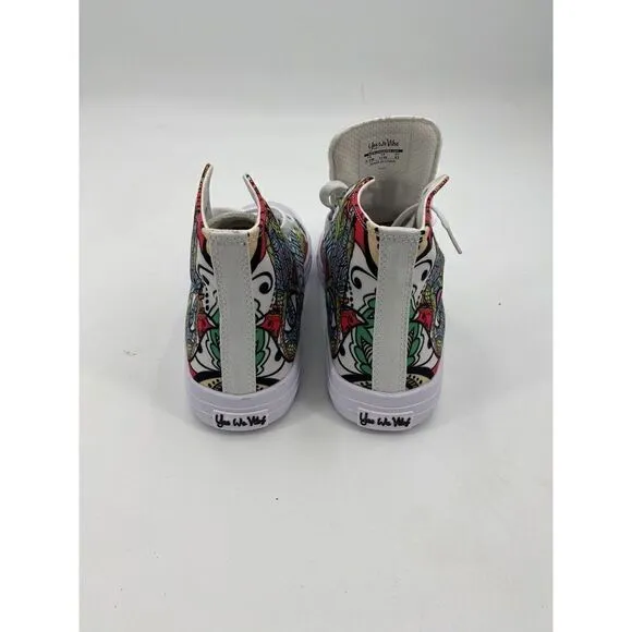 Yes We Vibe High Top Sneakers Socks Hamsa Hand Rare Mens Size 9.5