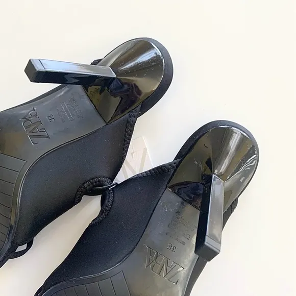 Zara Heels Sandals 7.5 Black New