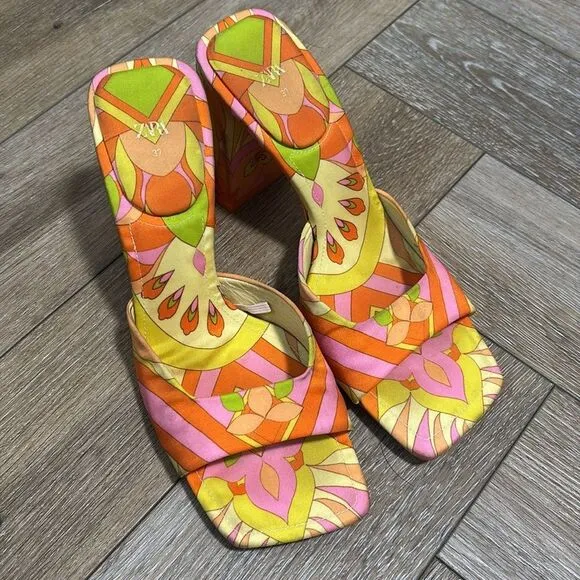 Zara Printed Heel Sandals