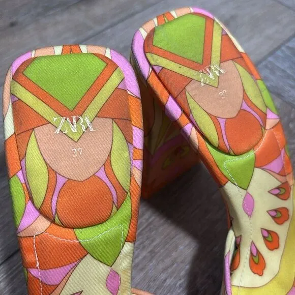 Zara Printed Heel Sandals
