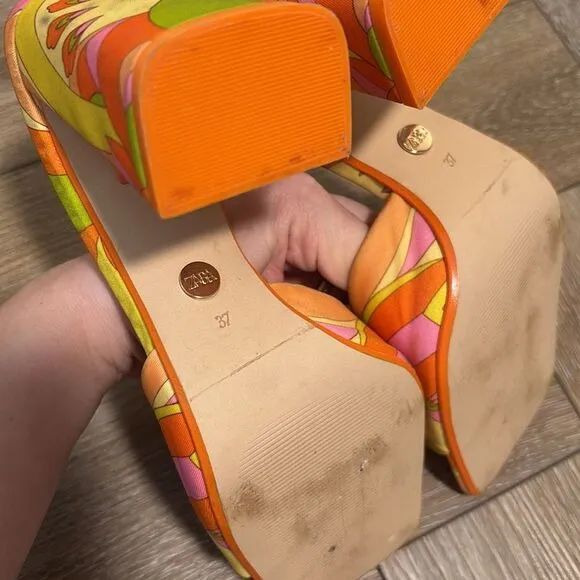 Zara Printed Heel Sandals